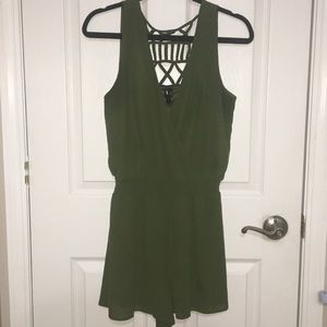 Olive Green Want and Need Romper